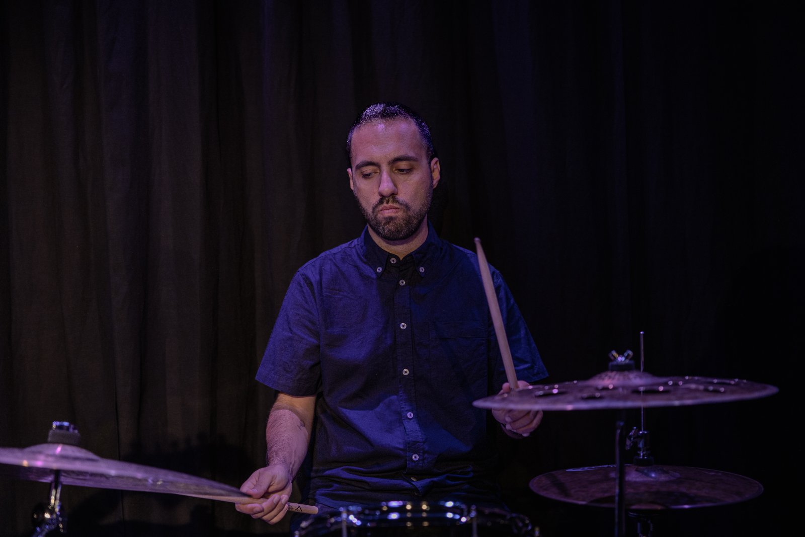 Tolis Goulas performing on drums